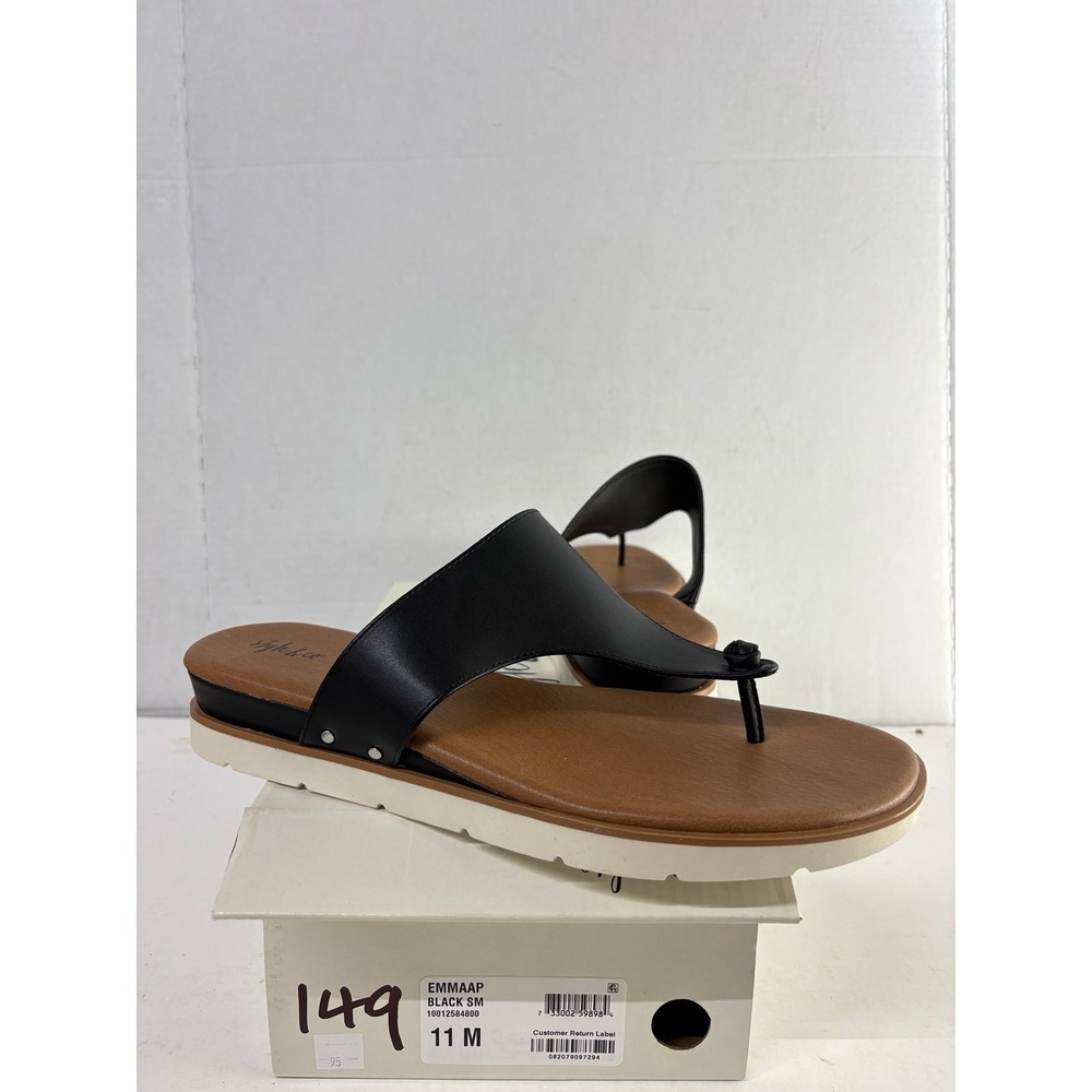 Style & Co. Emmaa Black Thong Flat Platform Slip-On Flip-Flop Sandals Womens 11M